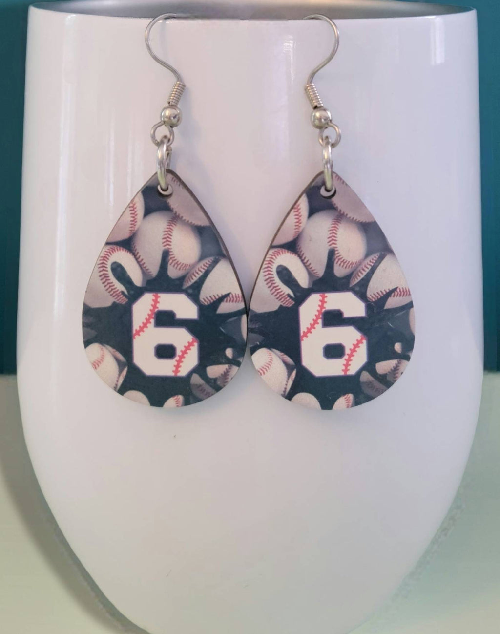 Personalized Baseball Number Earrings: Baseball Mom Gift