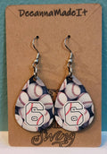Personalized Baseball Number Earrings: Baseball Mom Gift
