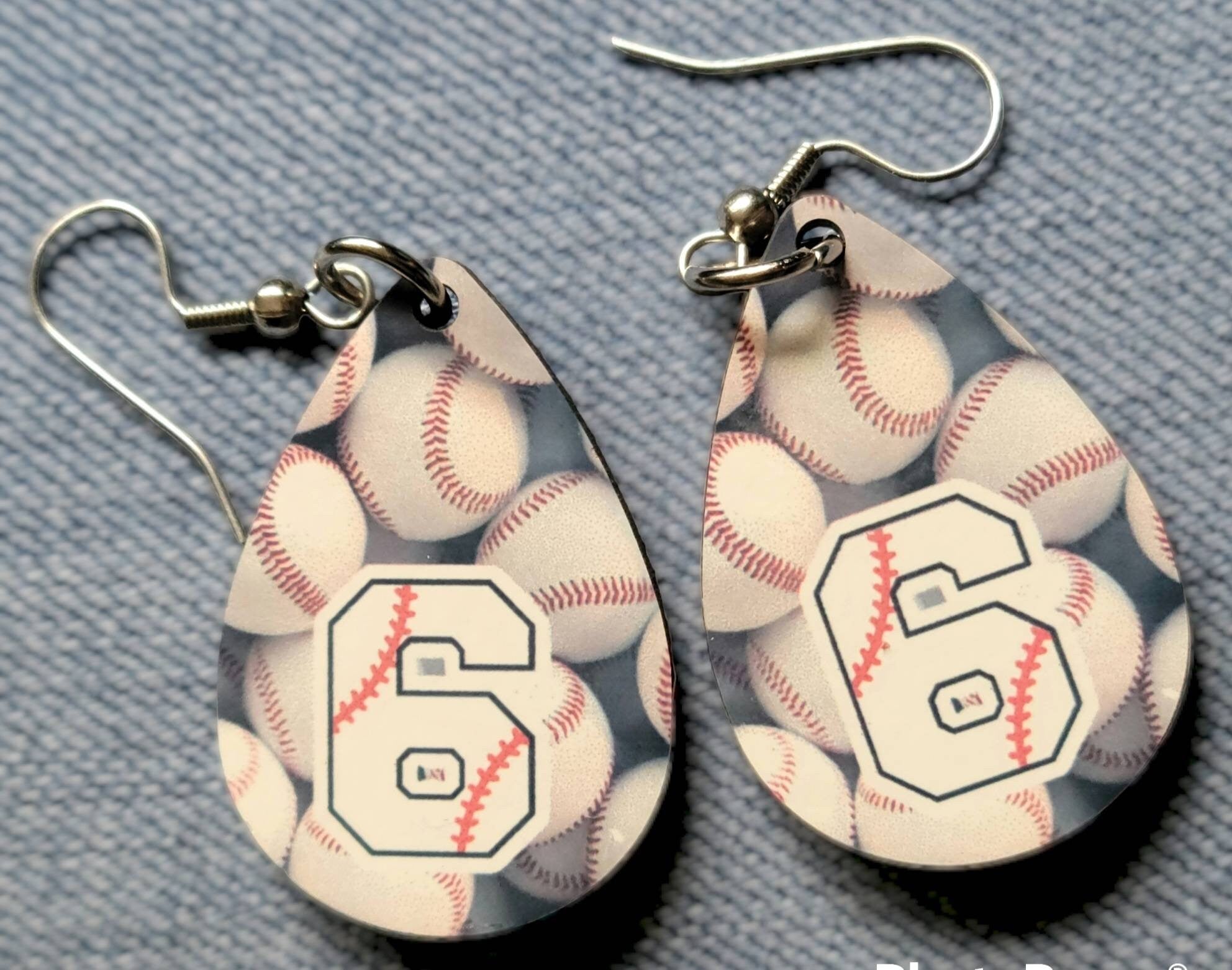 Personalized Baseball Number Earrings: Baseball Mom Gift