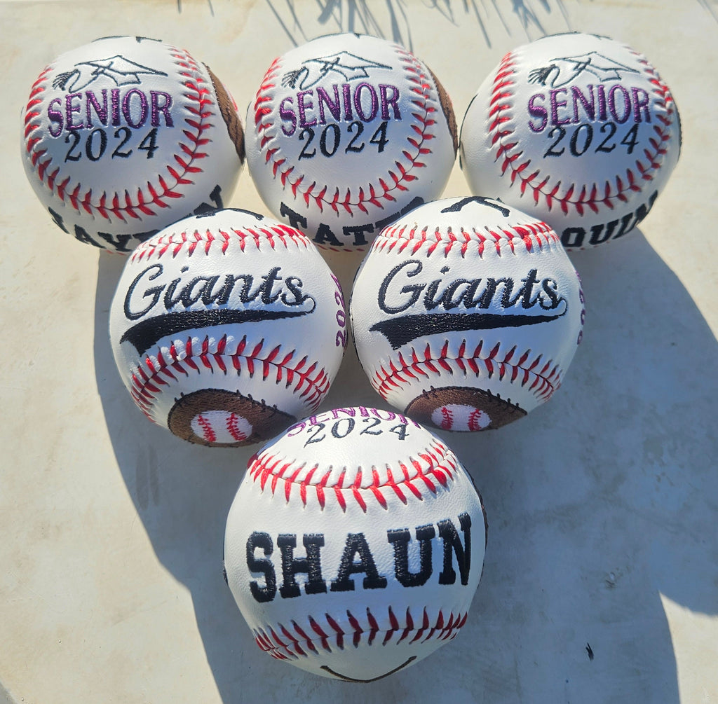 Personalized Baseball Fathers Day Gift Embroidered Baseball Senior Gift End of Season Gift Coach Gift Team Award Wedding Birth Announcement