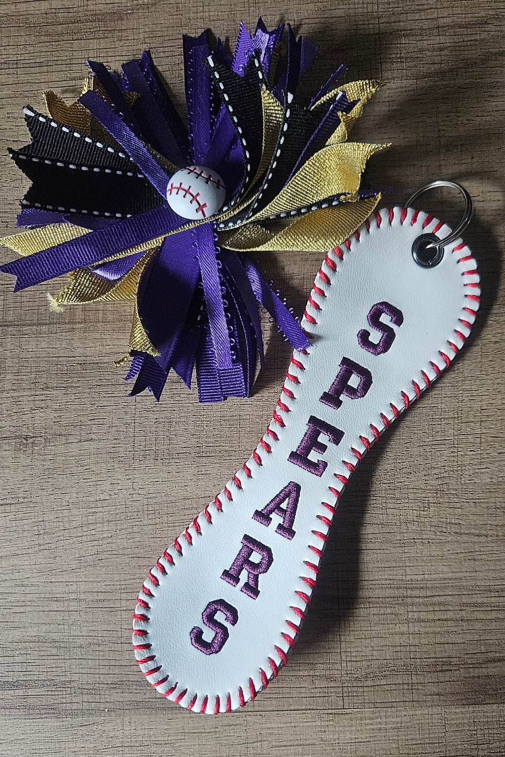 Personalized Baseball/Softball Bag Tag: Embroidered Sports Bag Charm
