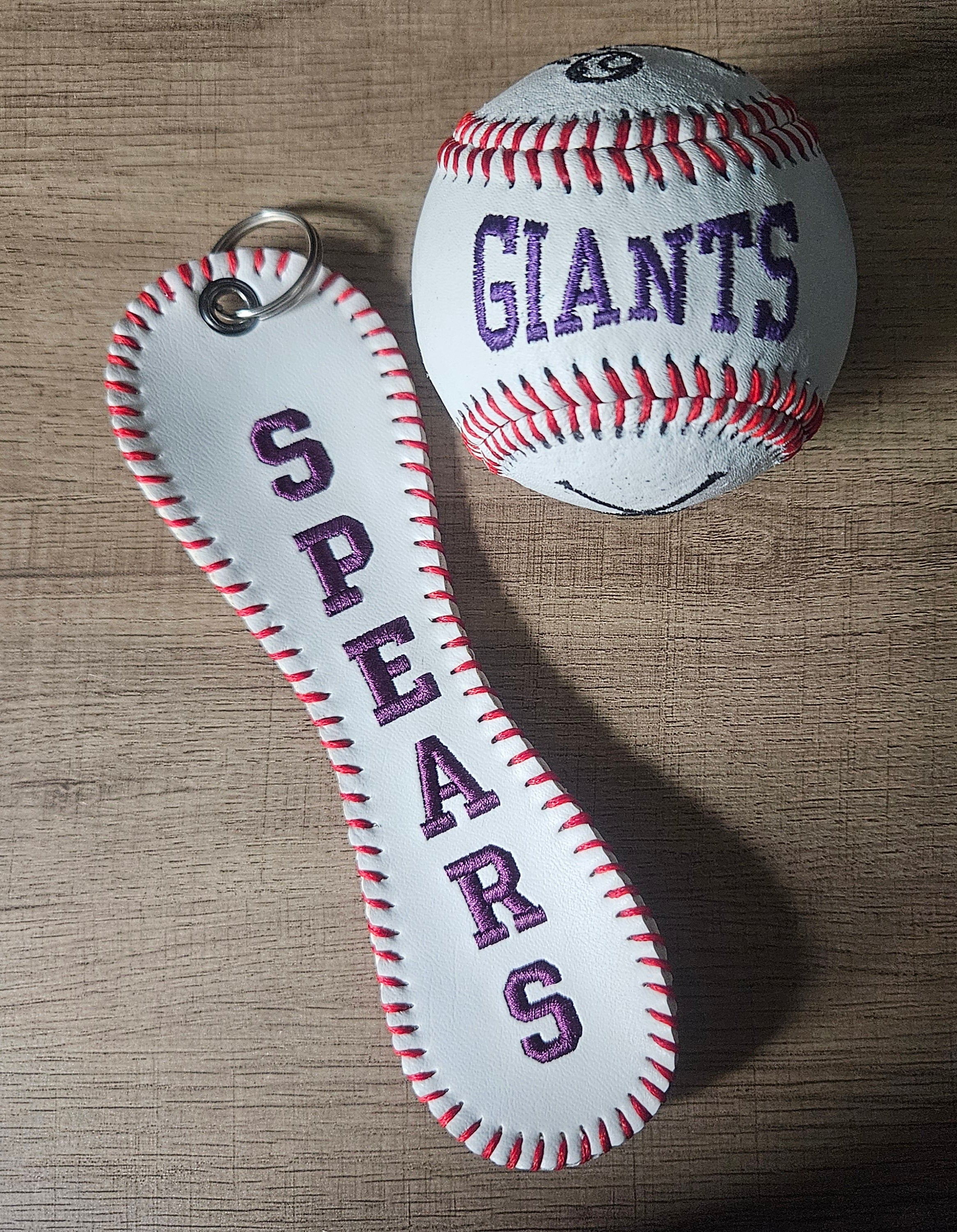 Personalized Baseball/Softball Bag Tag: Embroidered Sports Bag Charm