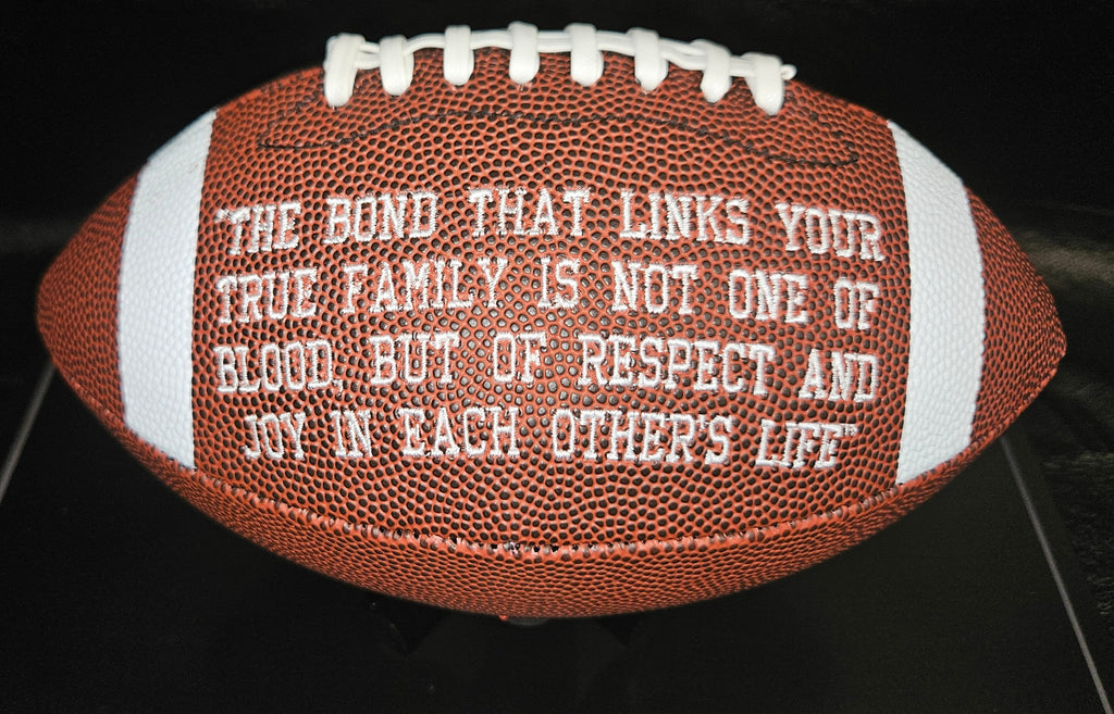 Personalized Embroidered Football Keepsake: Custom Football Gift