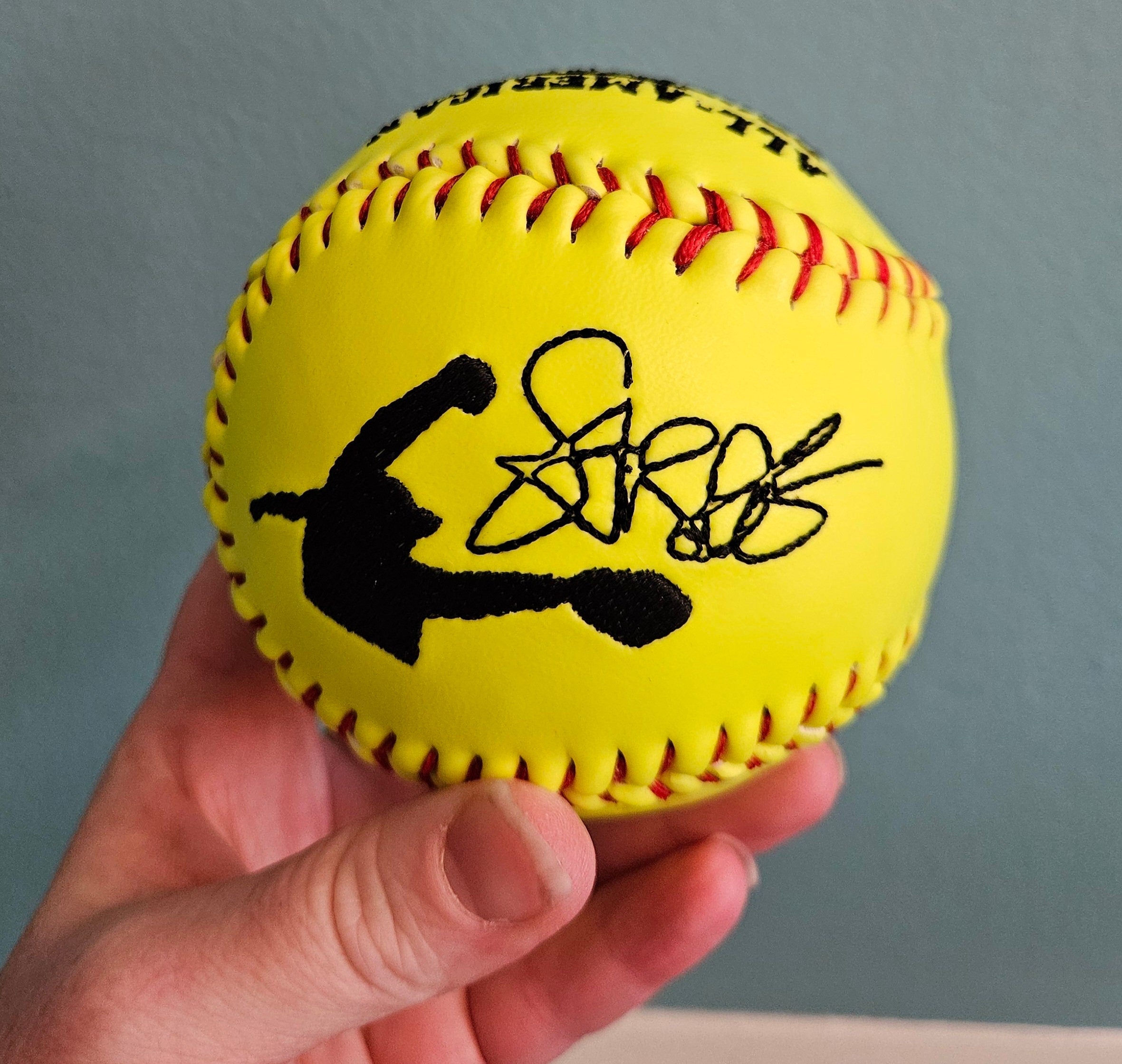 Personalized Embroidered Softball, Custom Team Gift