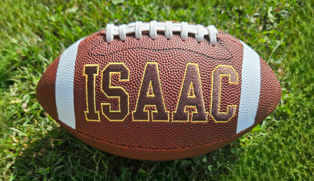 Personalized Embroidered Football Keepsake: Custom Football Gift