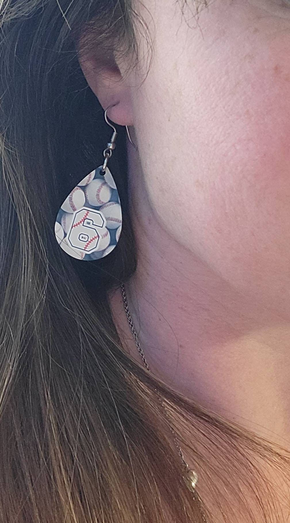 Personalized Baseball Number Earrings: Baseball Mom Gift