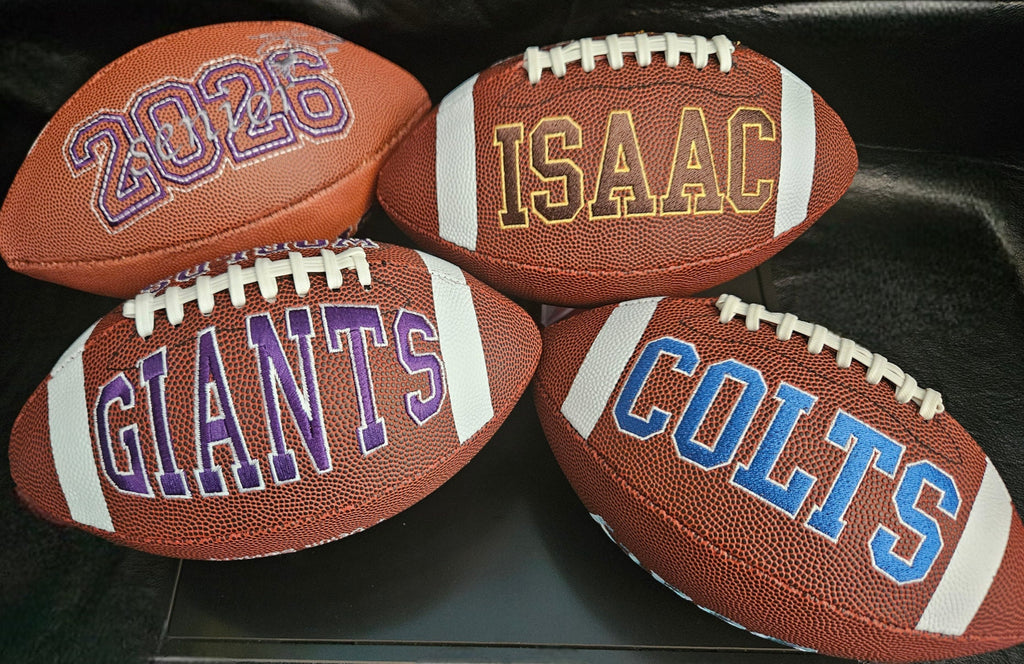 Personalized Embroidered Football Keepsake: Custom Football Gift