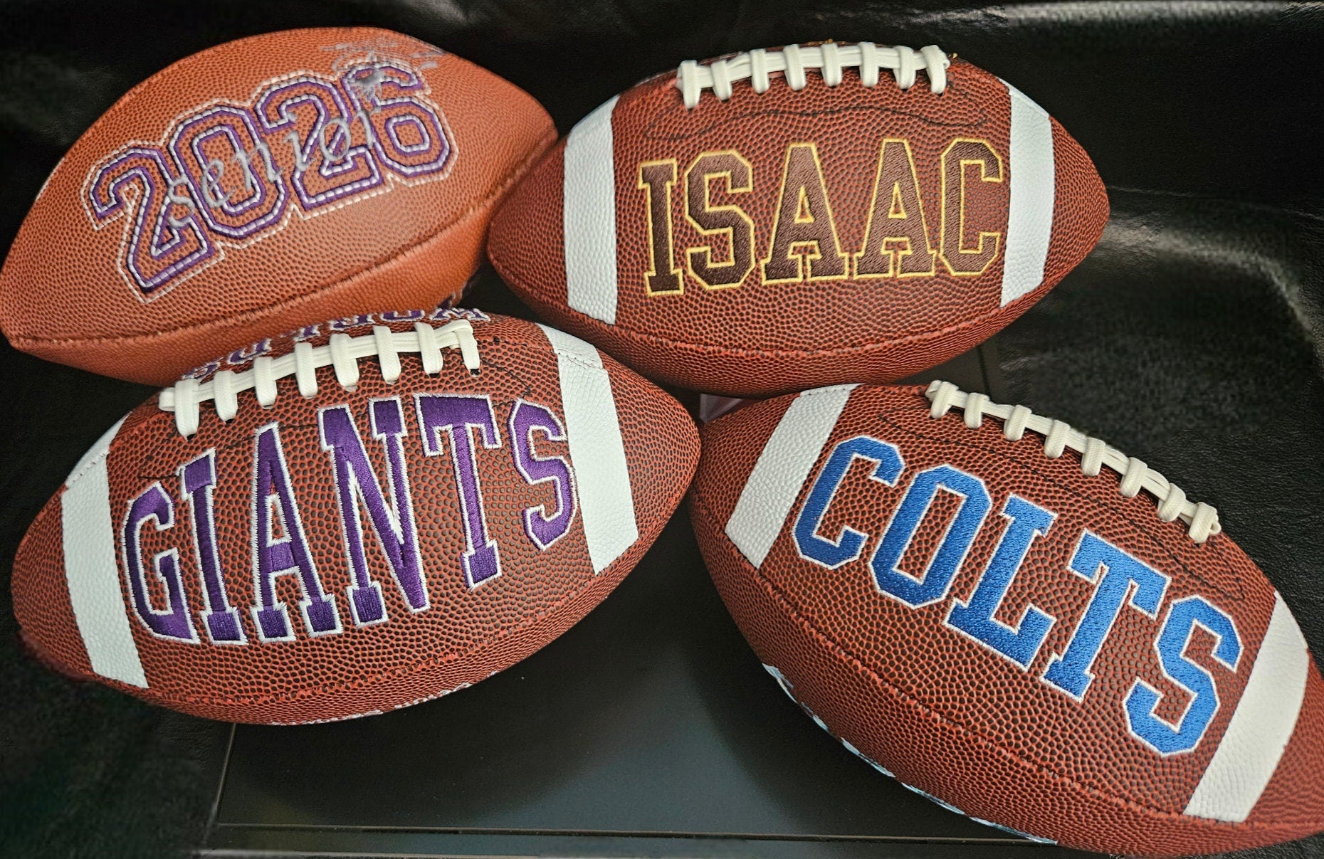 Personalized Embroidered Football Keepsake: Custom Football Gift