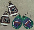 Personalized Football Earrings: Custom Number, Team Jewelry