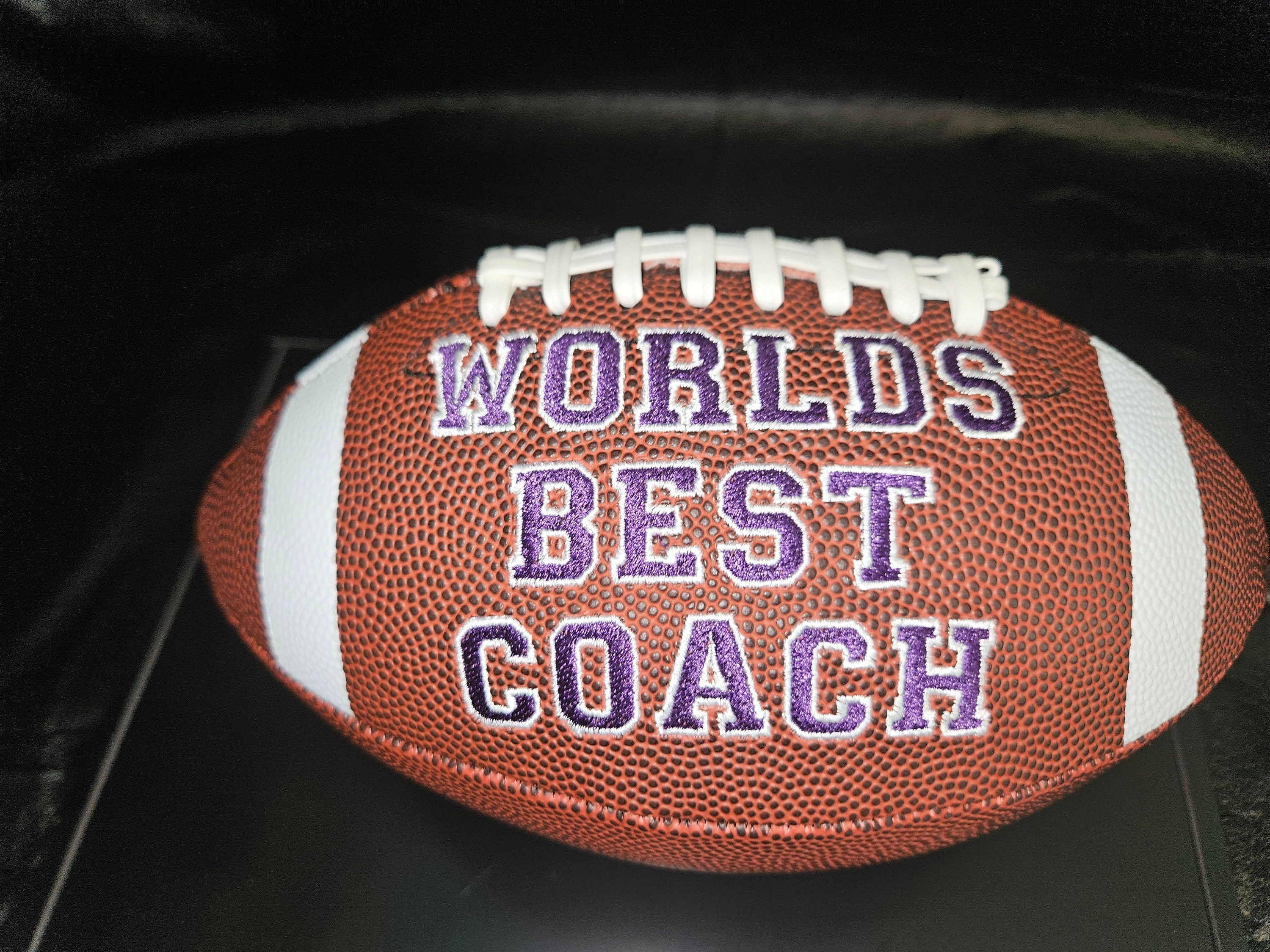 Personalized Embroidered Football Keepsake: Custom Football Gift