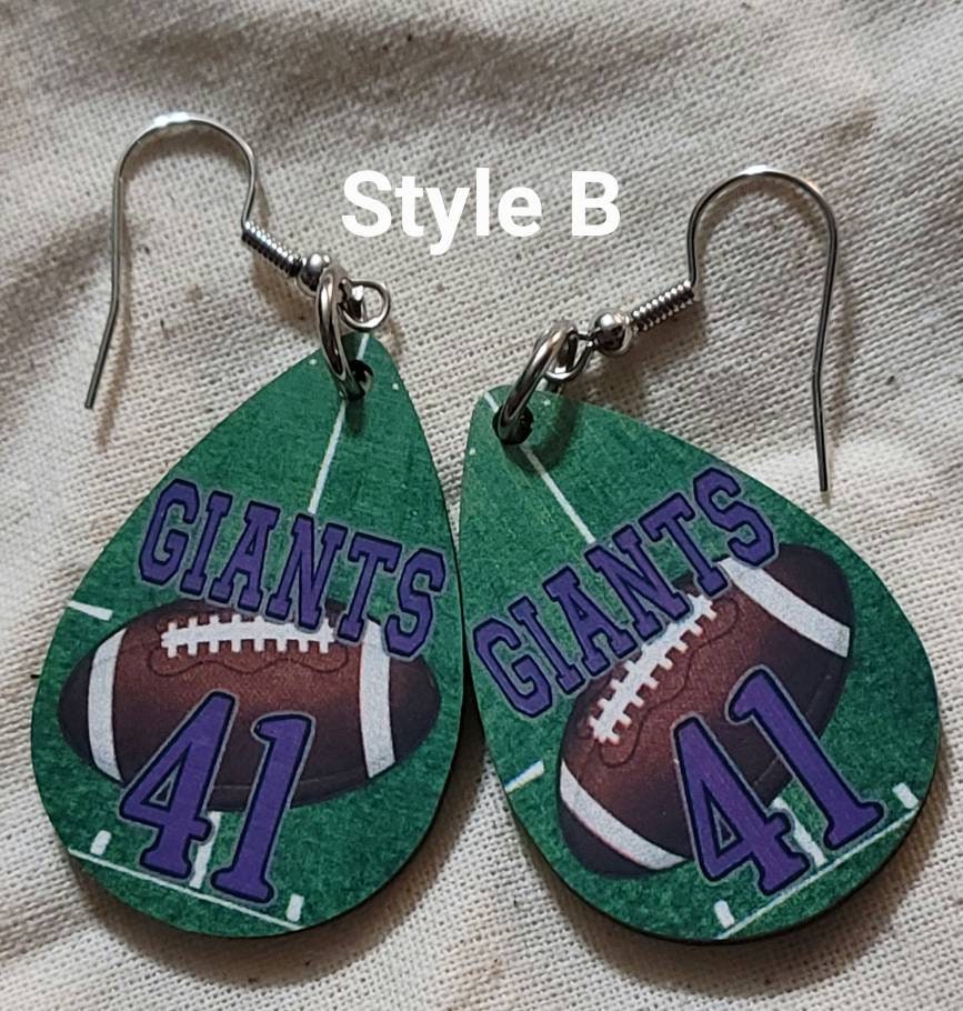 Personalized Football Earrings: Custom Number, Team Jewelry