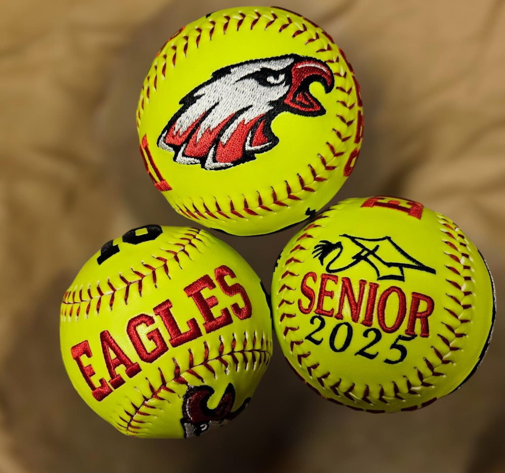 Personalized Embroidered Softball, Custom Team Gift