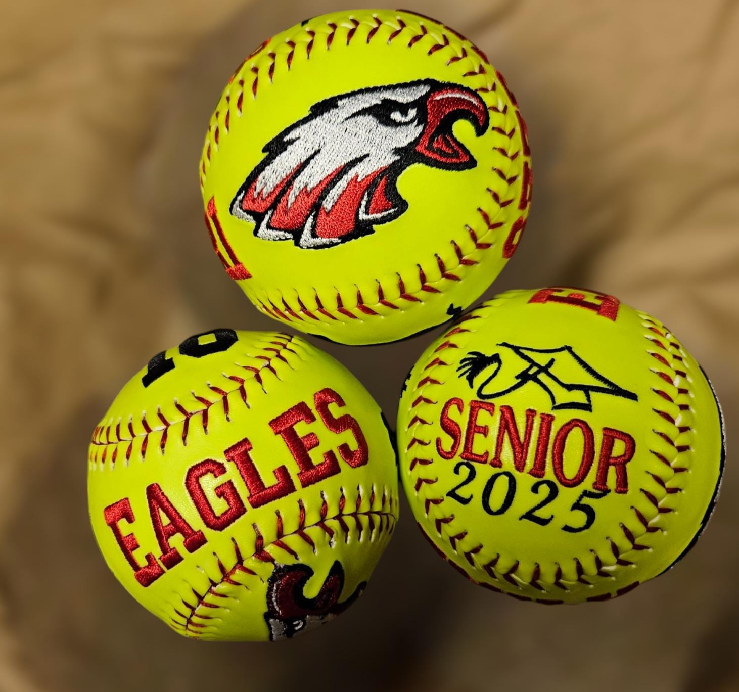 Personalized Embroidered Softball, Custom Team Gift