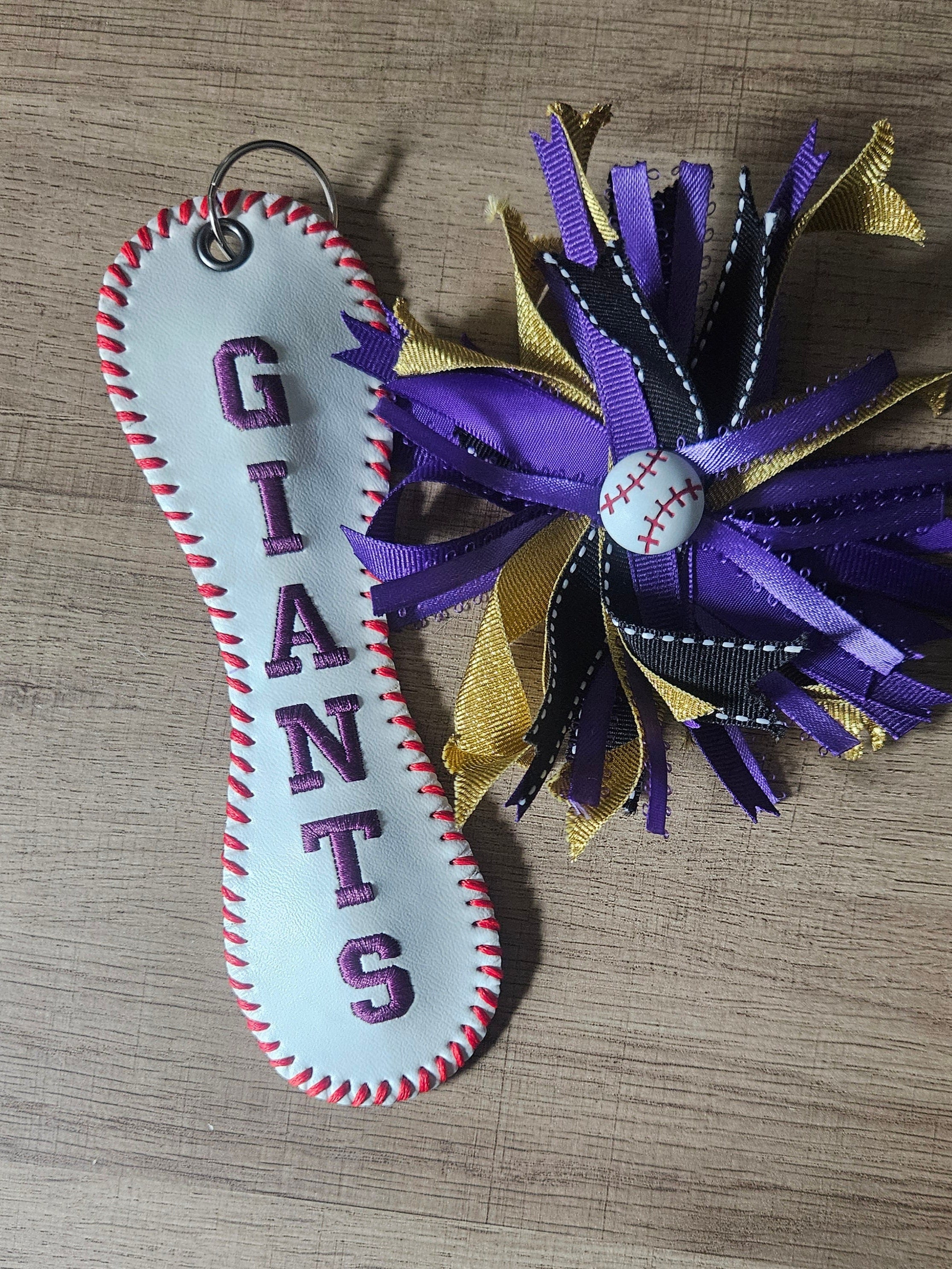 Personalized Baseball/Softball Bag Tag: Embroidered Sports Bag Charm