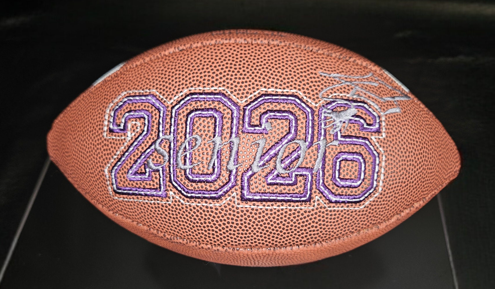 Personalized Embroidered Football Keepsake: Custom Football Gift