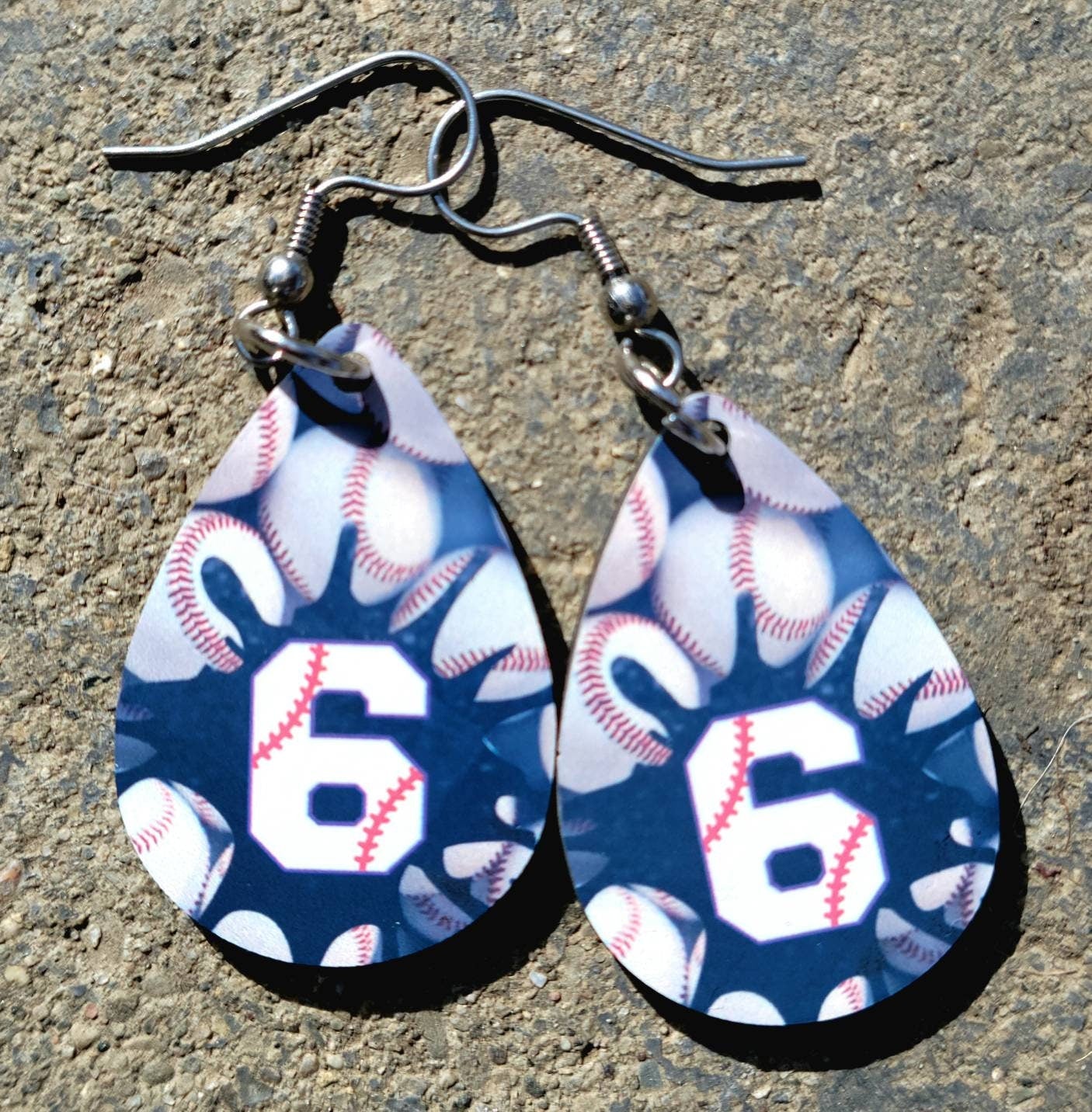 Personalized Baseball Number Earrings: Baseball Mom Gift