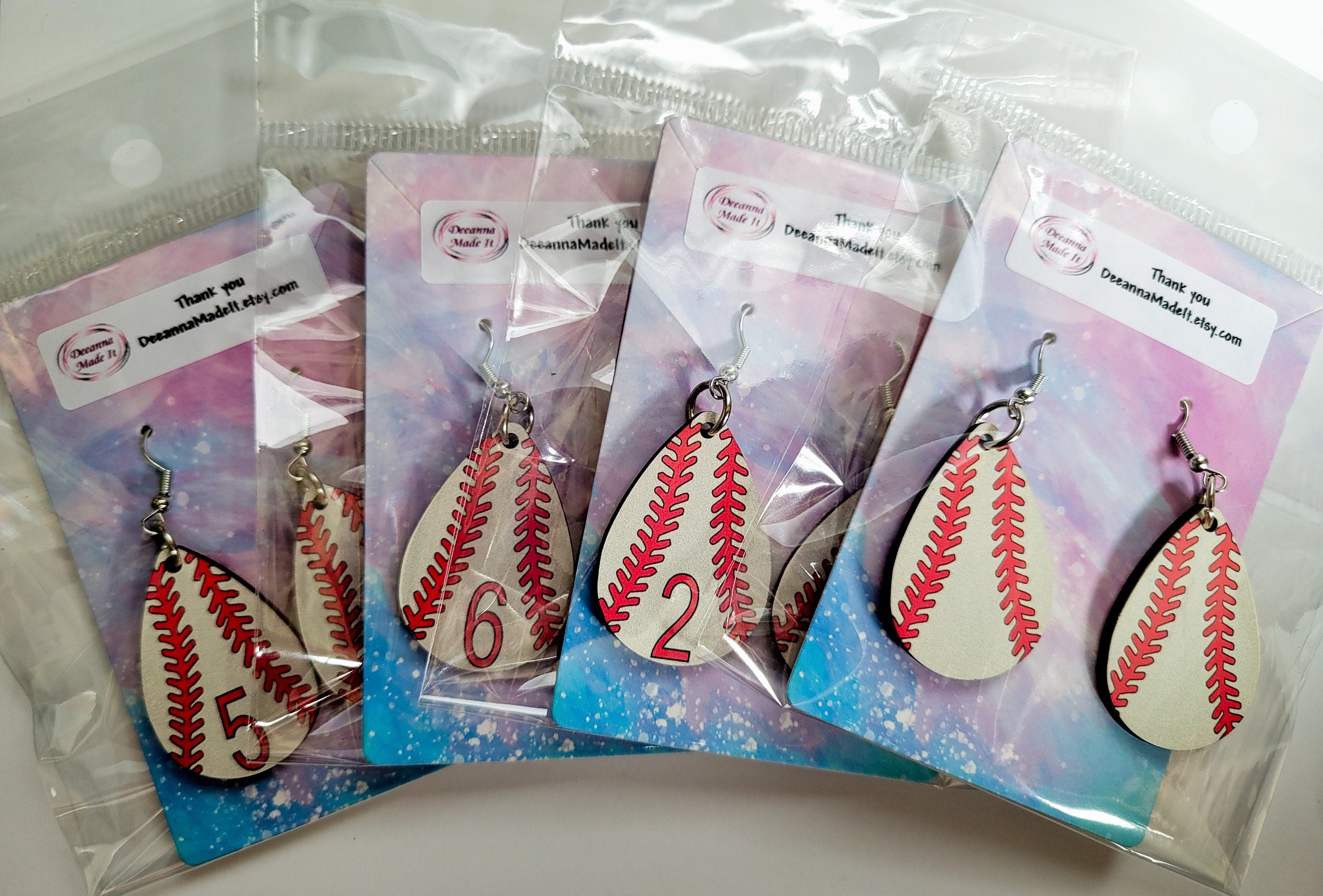 Customized Baseball Number Earrings: Personalized Baseball Mom Gift