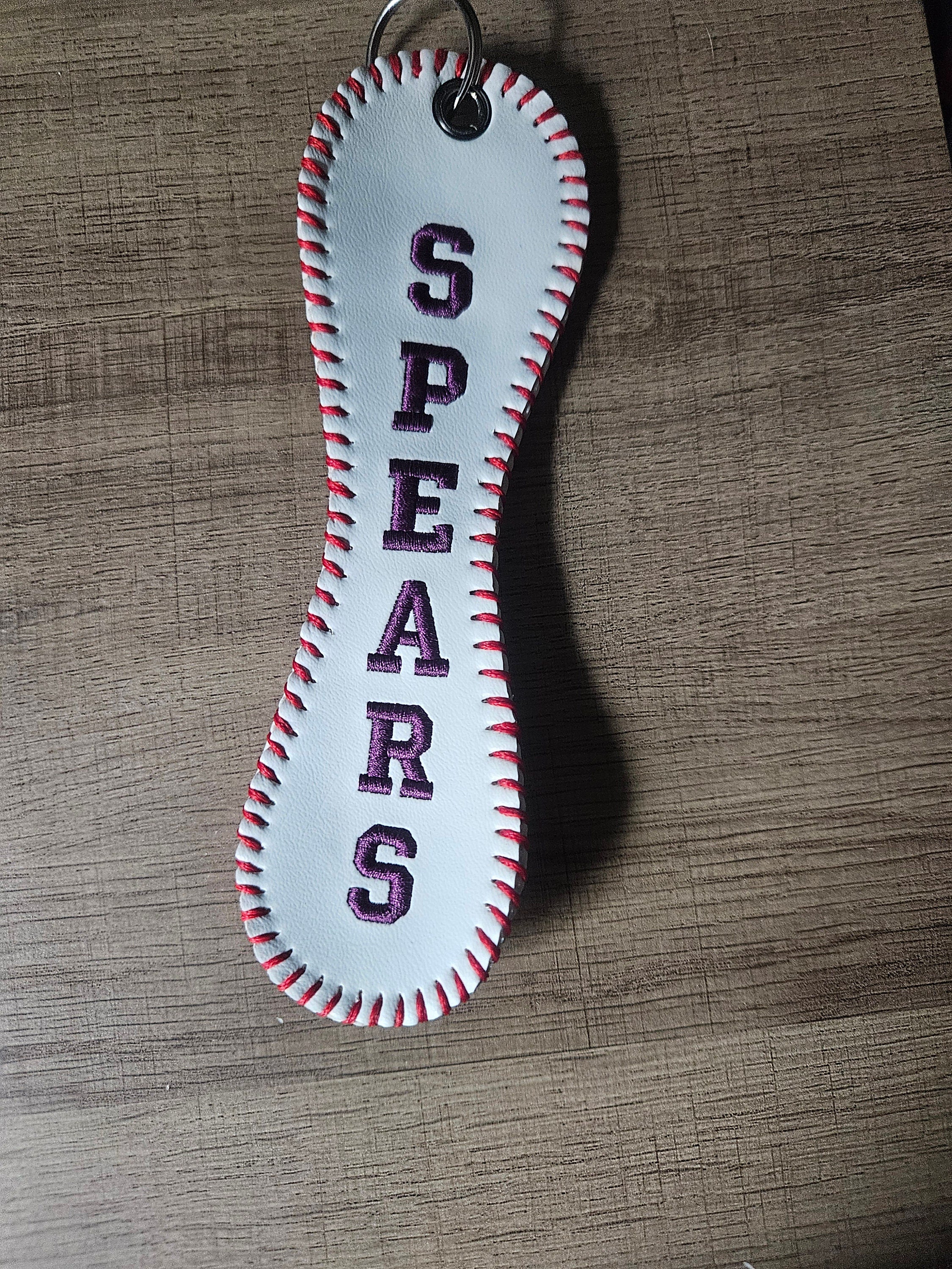 Personalized Baseball/Softball Bag Tag: Embroidered Sports Bag Charm