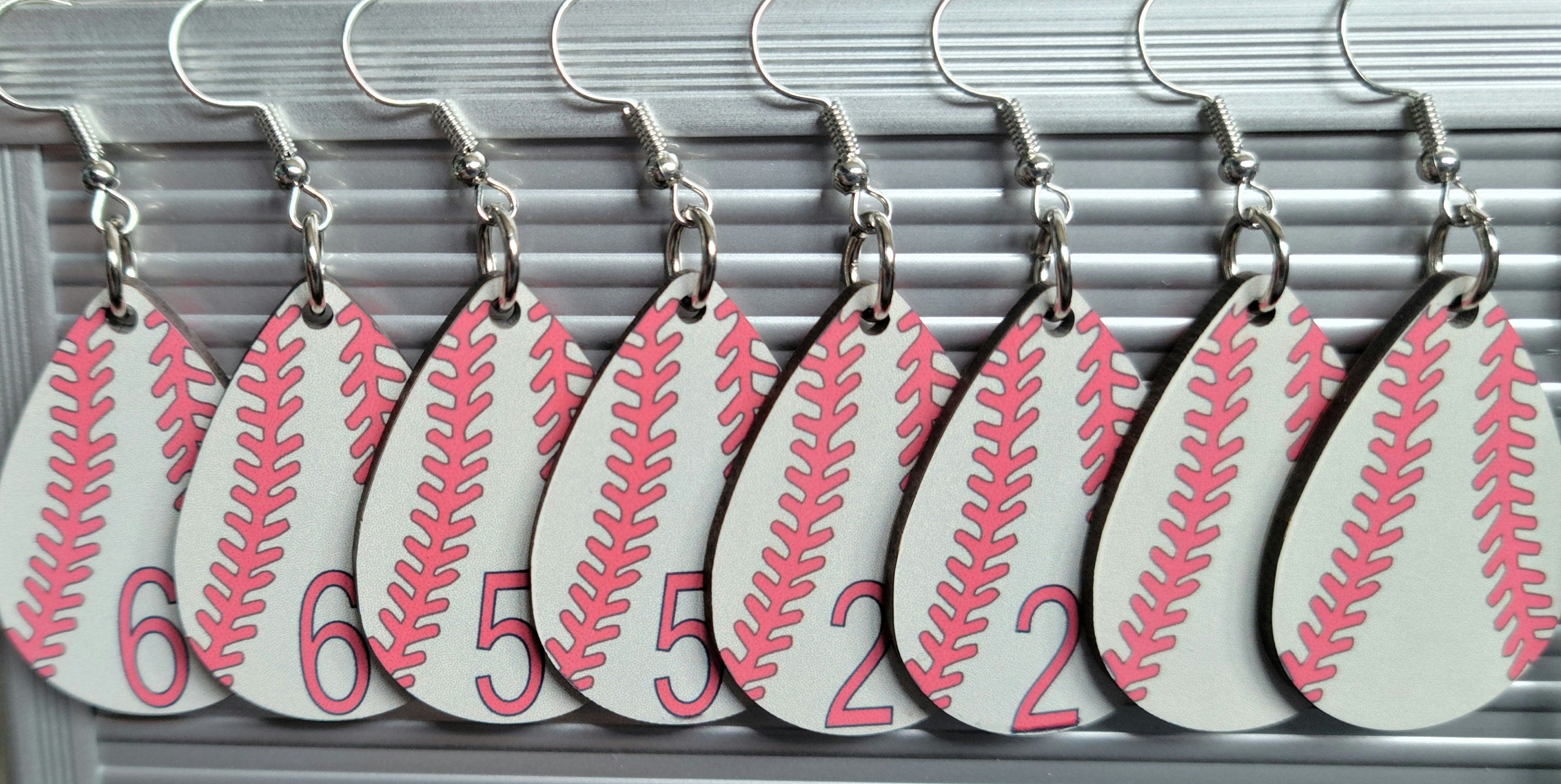 Customized Baseball Number Earrings: Personalized Baseball Mom Gift