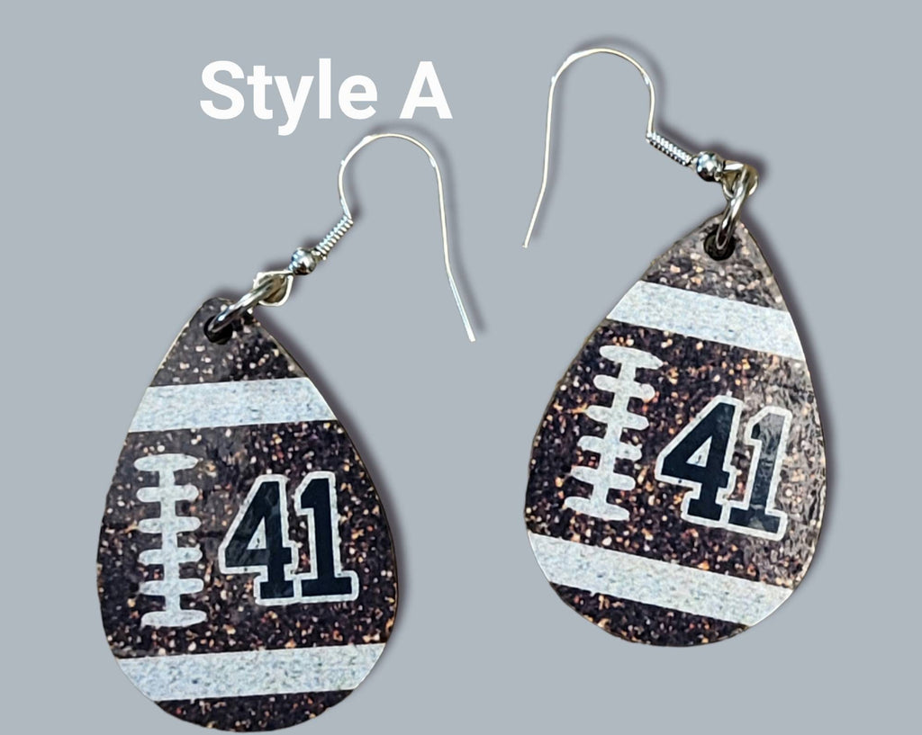 Personalized Football Earrings: Custom Number, Team Jewelry