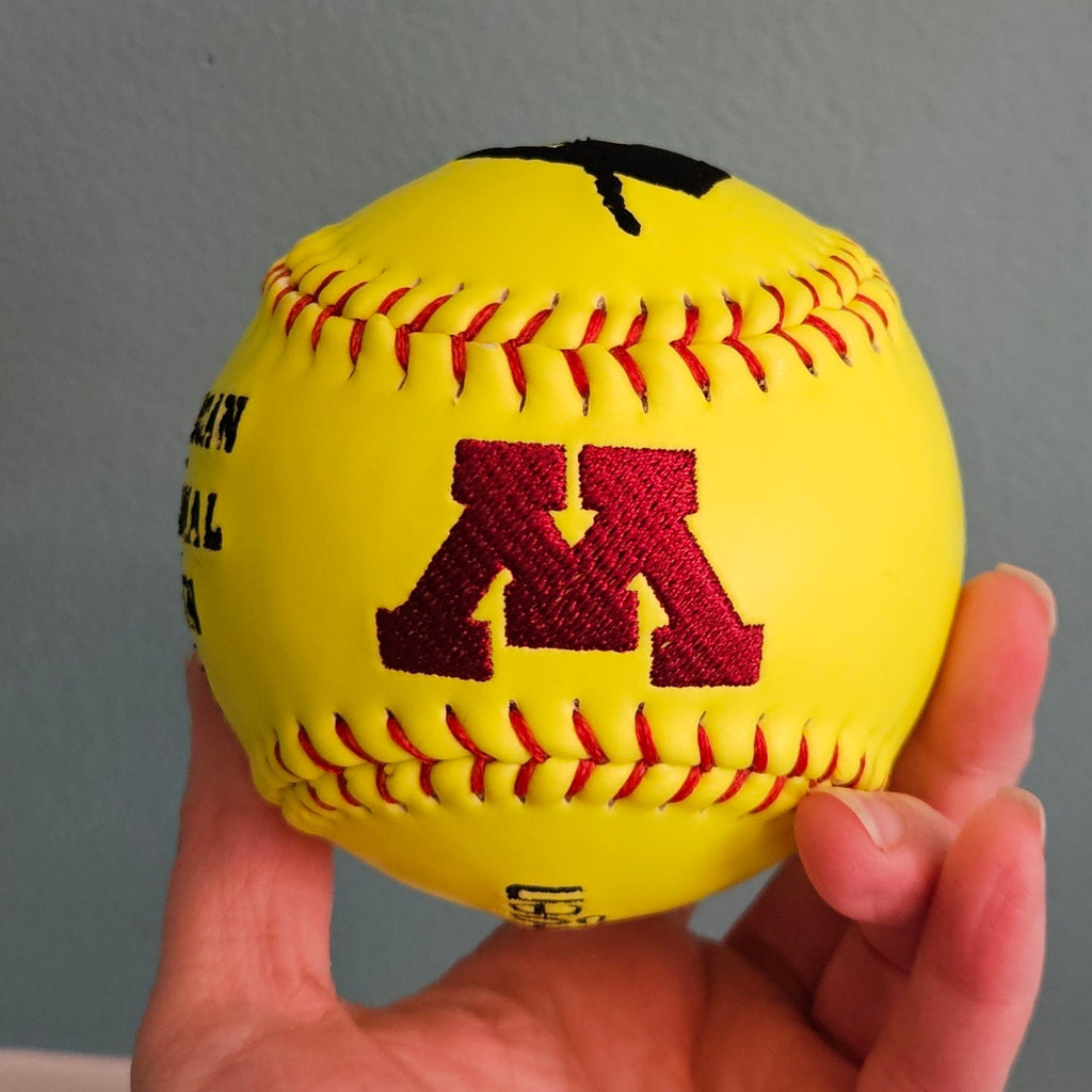 Personalized Embroidered Softball, Custom Team Gift