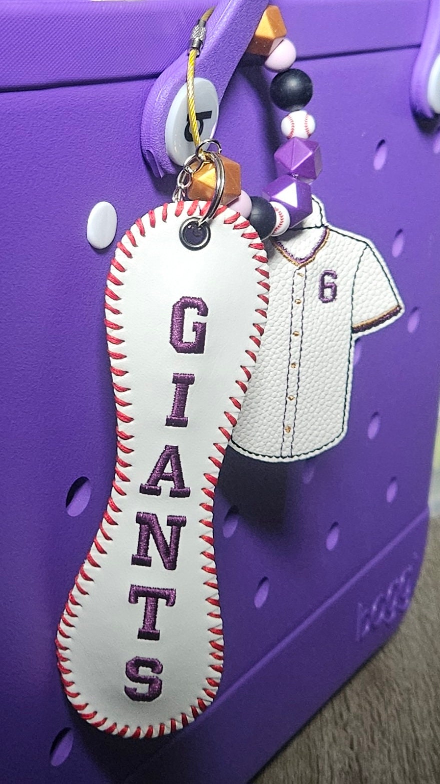 Personalized Baseball/Softball Bag Tag: Embroidered Sports Bag Charm