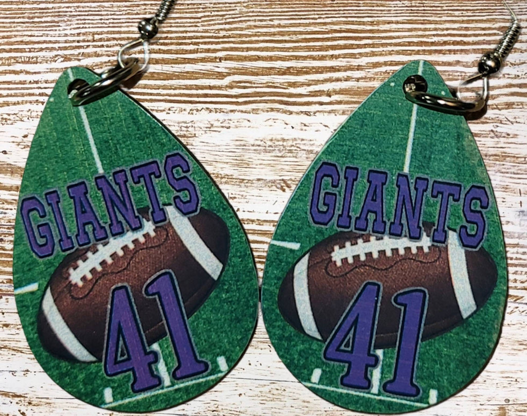 Personalized Football Earrings: Custom Number, Team Jewelry