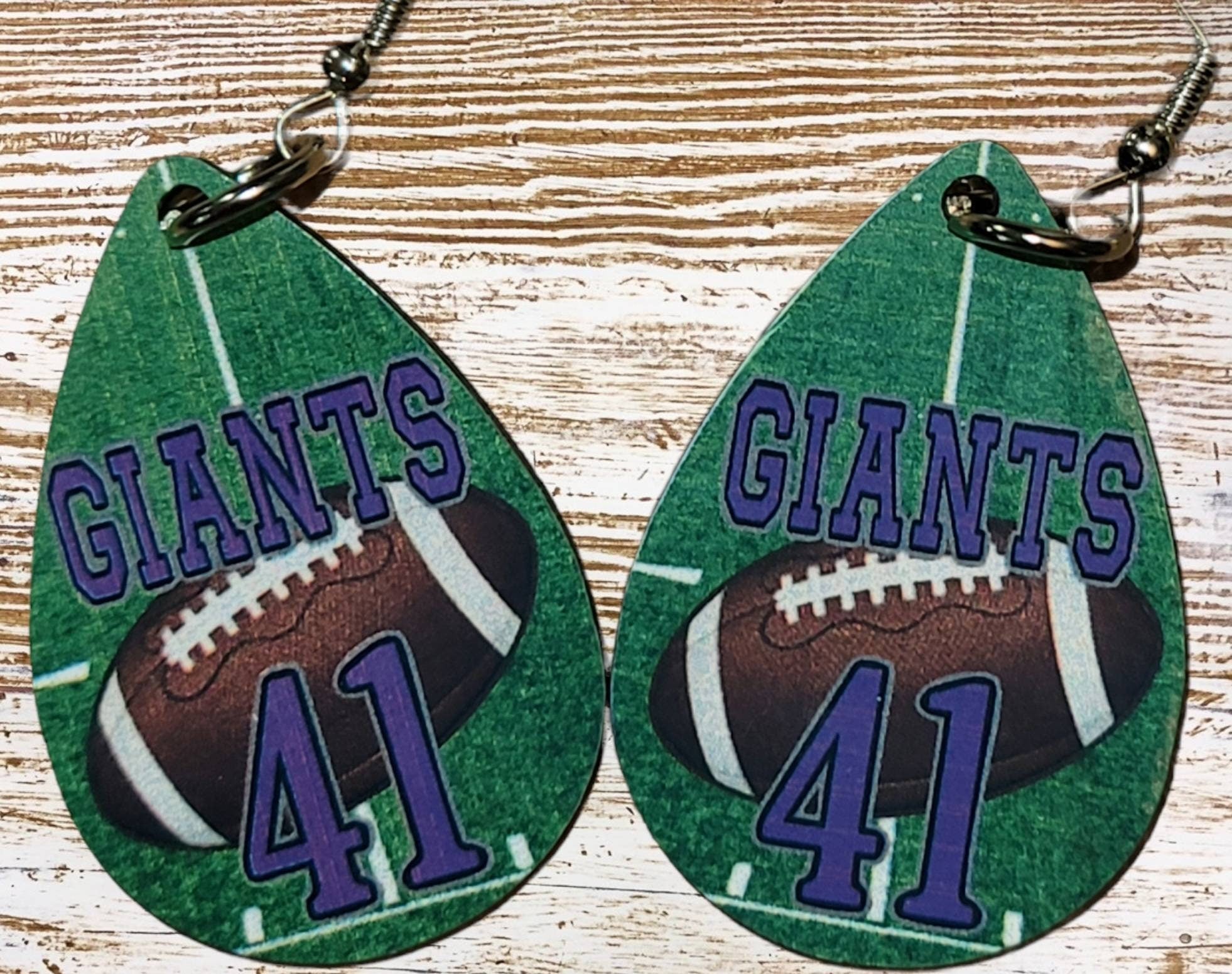 Personalized Football Earrings: Custom Number, Team Jewelry