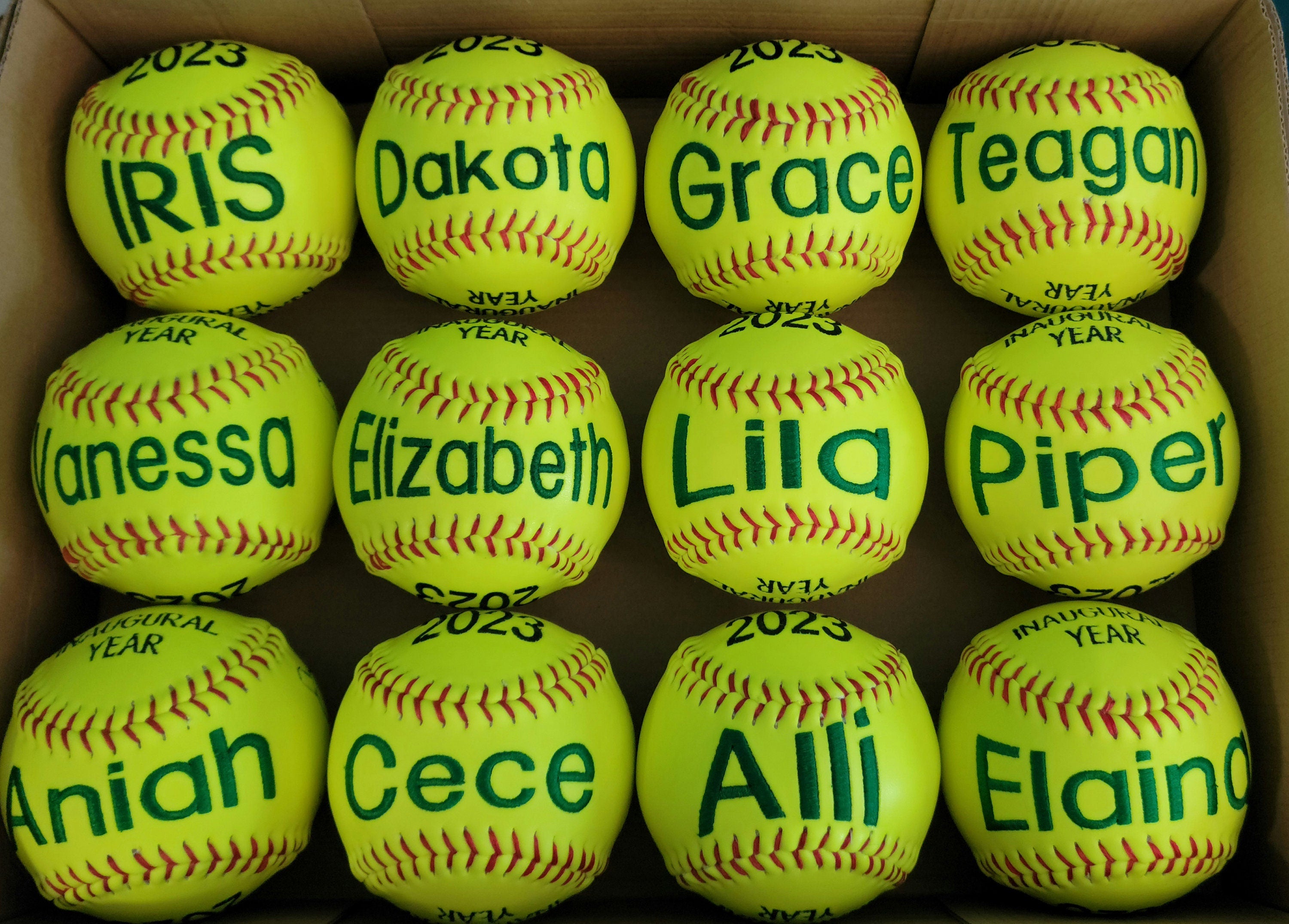 Personalized Embroidered Softball, Custom Team Gift