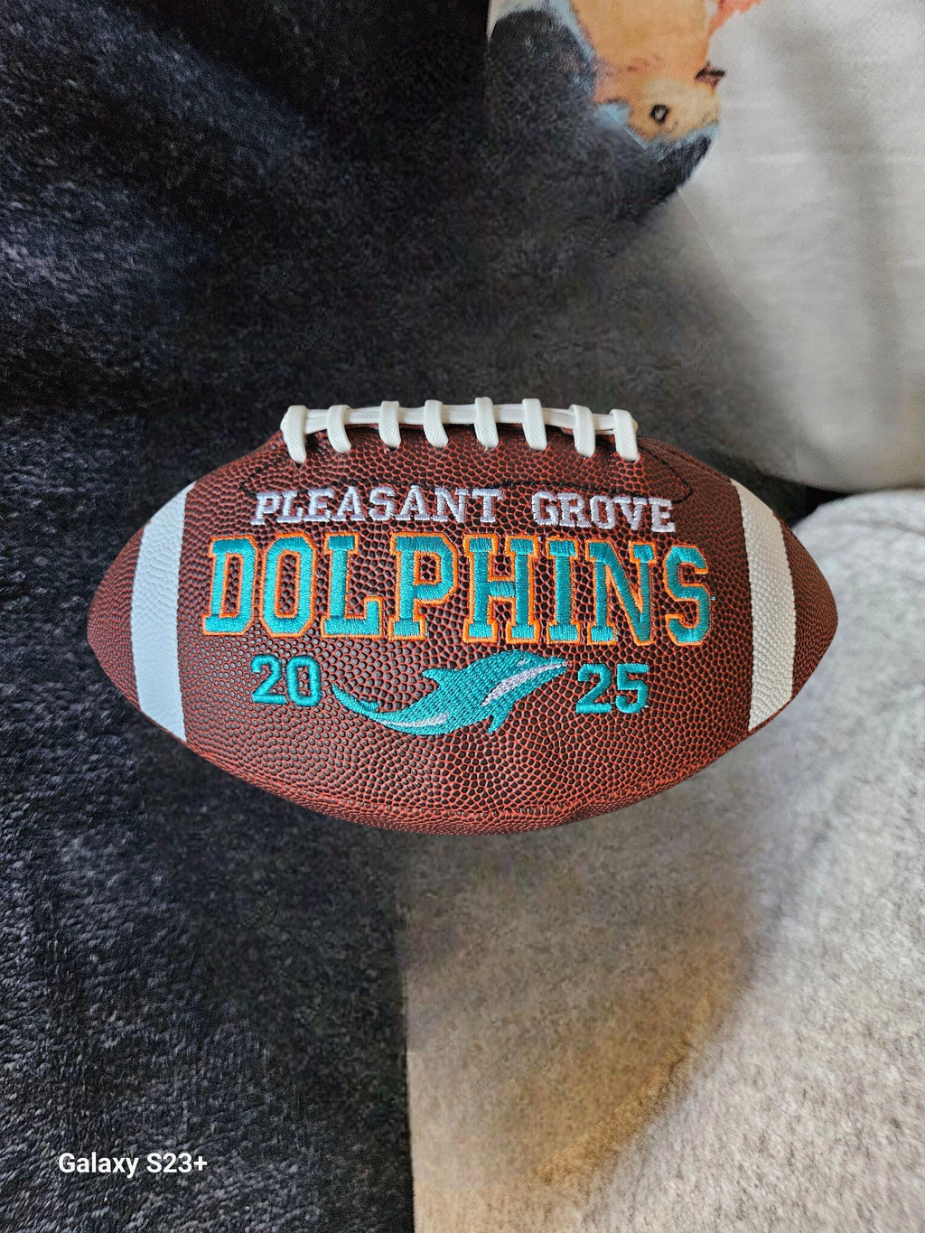 Personalized Embroidered Football Keepsake: Custom Football Gift