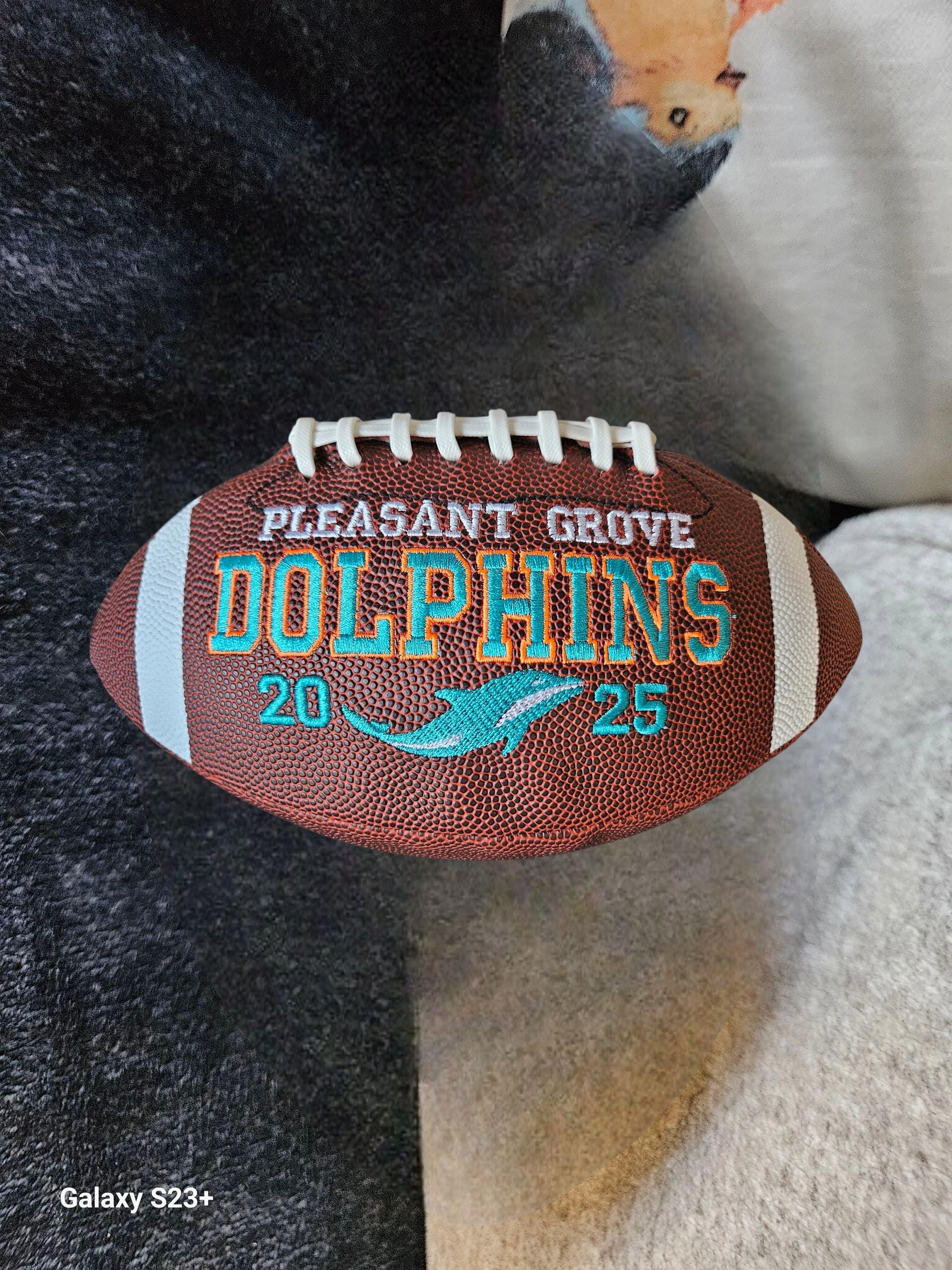 Personalized Embroidered Football Keepsake: Custom Football Gift